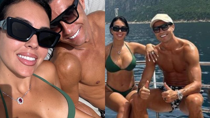 Jogador português Cristiano Ronaldo e modelo Georgina Rodríguez curtem passeio de barco com a família - Foto: Reprodução / Instagram