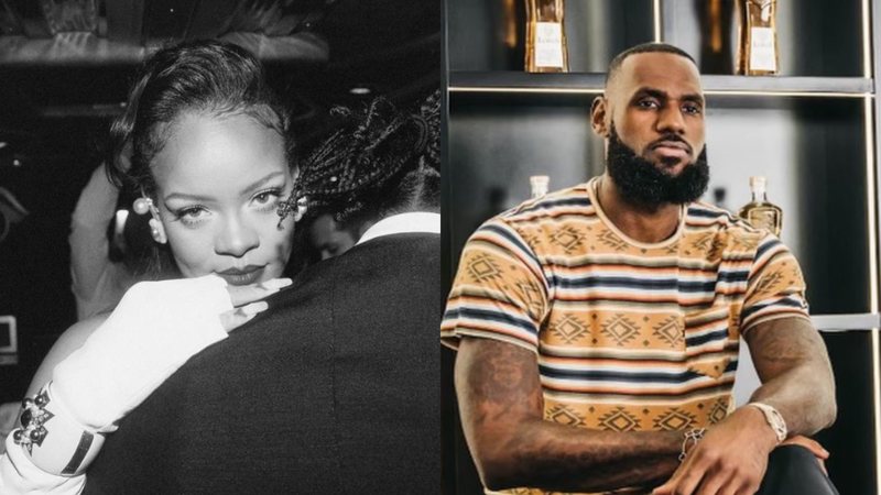 Durante encontro em evento de moda em Paris, carinho de LeBron James na barriga de Rihanna viraliza - Foto: Reprodução / Instagram