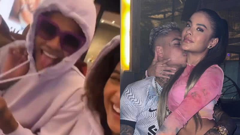 Atriz Bella Campos mostra look disfarçado combinando com namorado, rapper MC Cabelinho, para evitar serem reconhecidos - Foto: Reprodução / Instagram