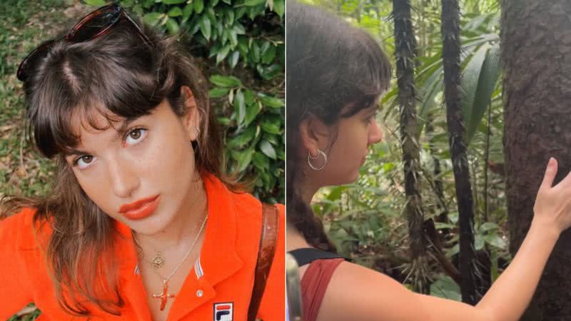 Montagem de fotos de Giovanna Grigio; Atriz participou do especial CARAS Amazônia - Foto: Reprodução/Instagram @carasbrasil @gigigrigio