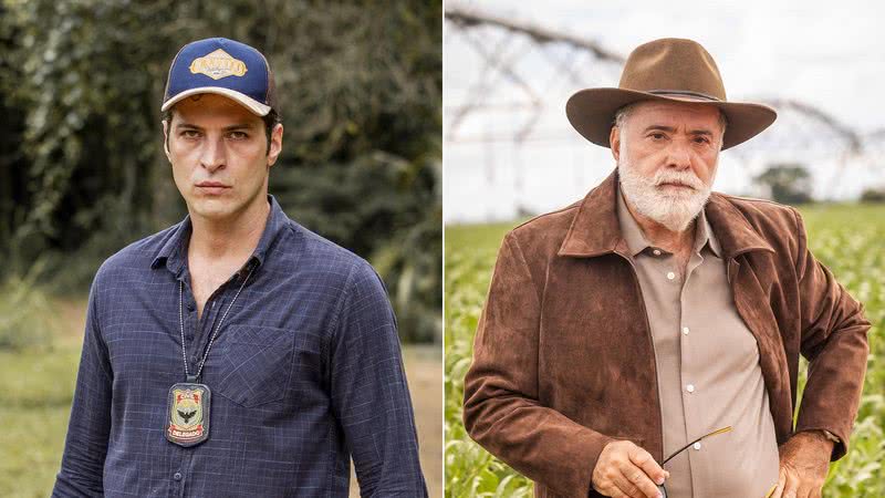 Leandro Lima e Tony Ramos nos bastidores da novela Terra e Paixão - Foto: Globo / Paulo Belote e João Miguel Junior