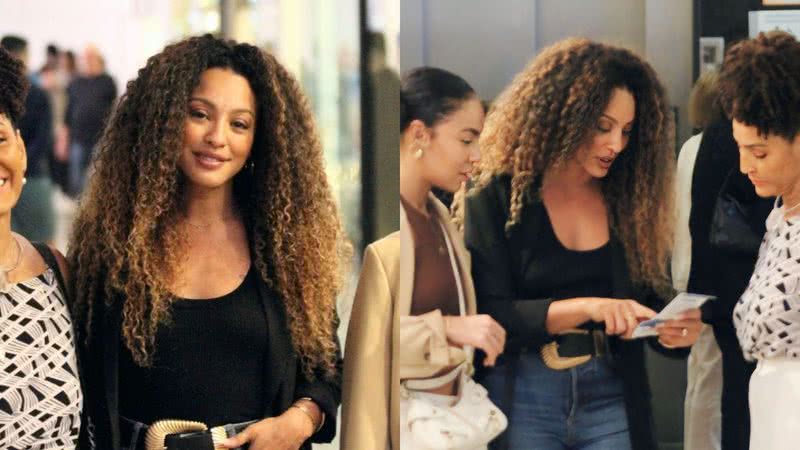 Sheron Menezzes esbanja simpatia em passeio por shopping no Rio com a família - Foto: Ag News/ Adão