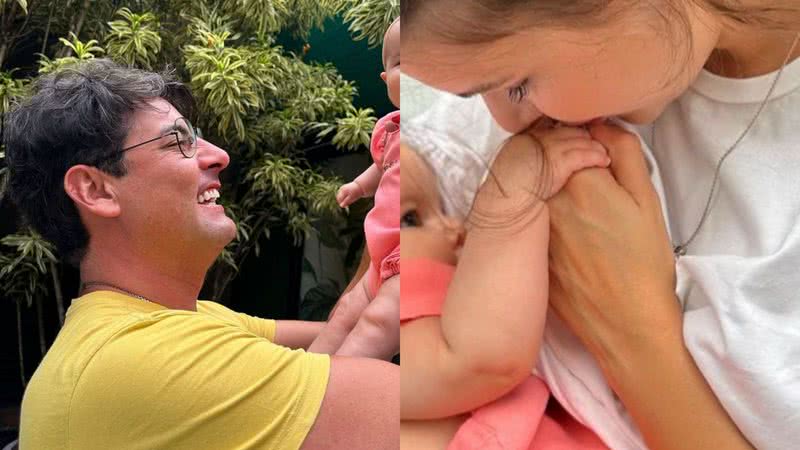 Bruno de Luca e Sthéfany Vidal posaram ao lado da filha, Aurora - Reprodução/Instagram