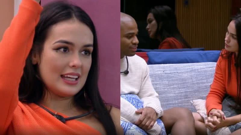 Cezar Black se desculpa com Larissa após sister contar que brothers falaram sobre corpos de sisters - Reprodução/Globo