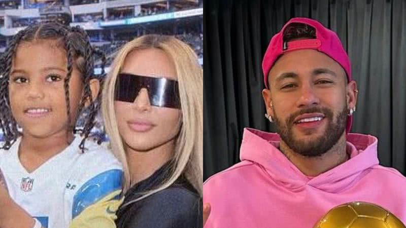 Neymar Jr. fez uma ligação em vídeo com o menino Saint - Reprodução: Instagram