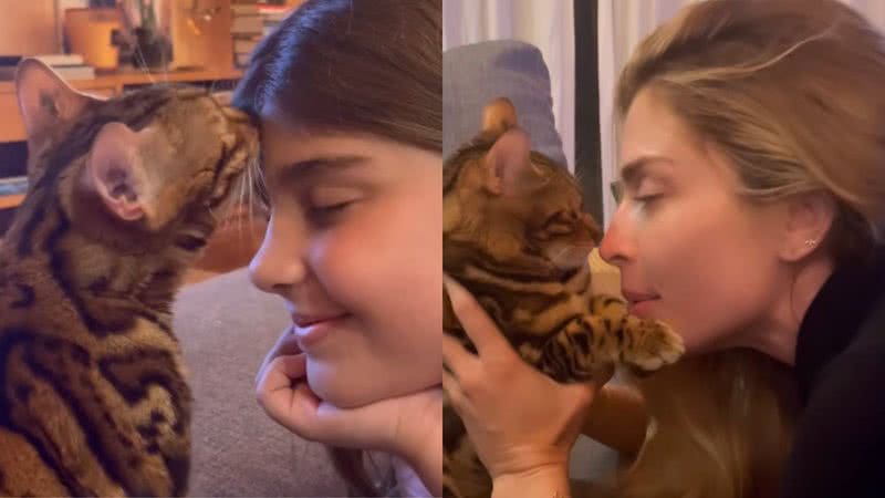 Grazi Massafera e Sofia em momento fofo com gatinho da família - Reprodução/Instagram