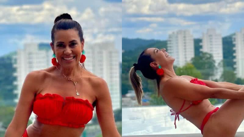 Solange Frazão dá show de boa forma em biquíni vermelho estiloso - Reprodução/Instagram