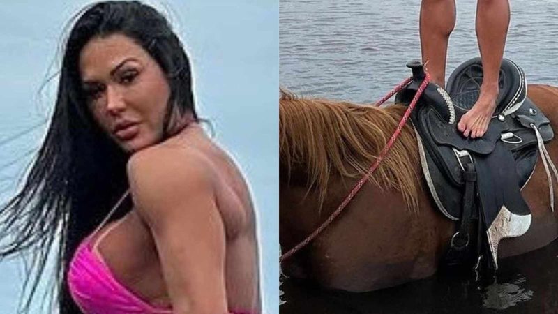 Gracyanne Barbosa causa ao subir em cavalo - Reprodução/Instagram