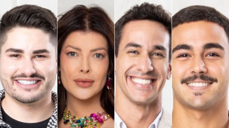 Montagem de fotos de Lucas Souza, Jaquelline Grohalski, Yuri Meirelles e Henrique Martins; peões foram indicados para a roça em A Fazenda 15 - Foto: Reprodução/RecordTV