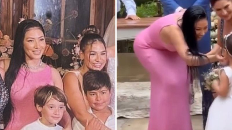 Imagem Tudo pela família! Simone e Simaria ficam cara a cara no casamento do irmão