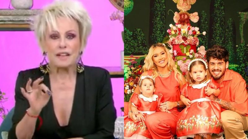 Ana Maria Braga reage ao bolo para festa da filha de Virginia e Zé Felipe - Reprodução/Globo/Instagram