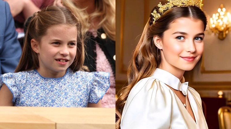 Inteligência artificial cria imagens da princesa Charlotte como adulta - Foto: Getty Images / TikTok