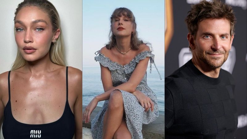 Gigi Hadid e Bradley Cooper e Taylor Swift - Foto: Reprodução / Instagram / Getty Images