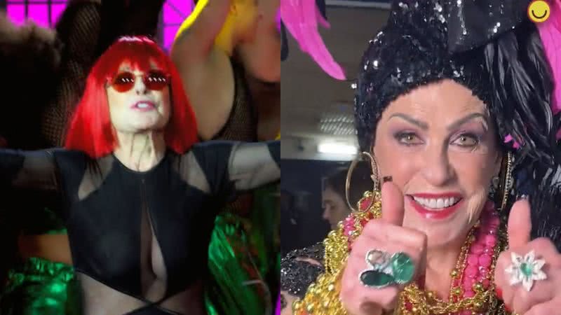 Ana Maria como Rita Lee e Carmen Miranda - Reprodução/TV Globo