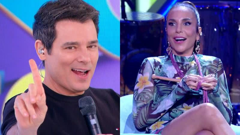 Celso Portiolli e Ivete Sangalo protagonizaram momento marcante na TV - Foto: Reprodução / SBT / TV Globo