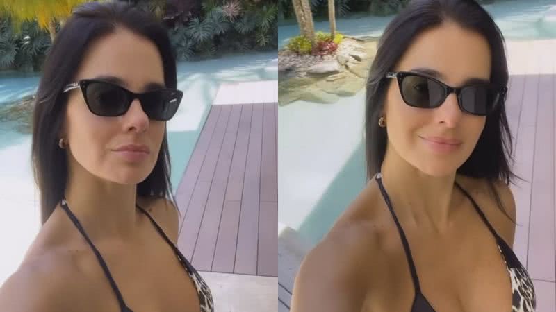 Vera Viel esbanja beleza ao curtir praia artificial de sua mansão - Reprodução/Instagram