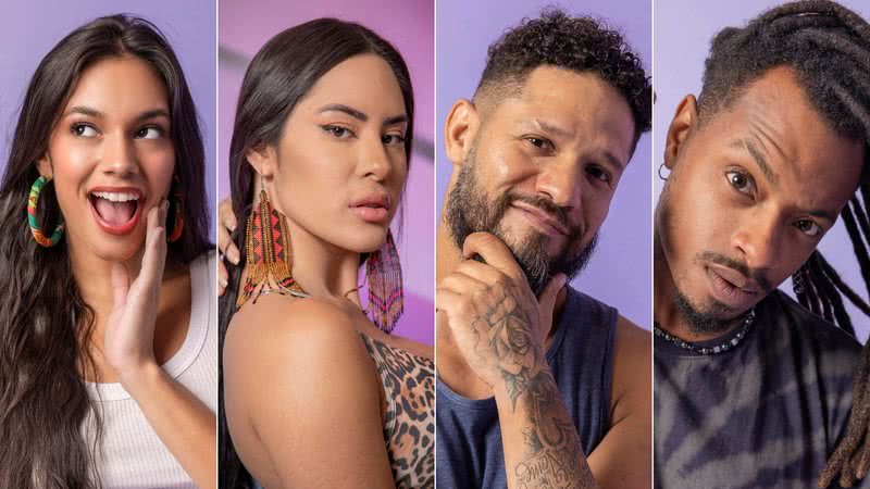 Montagem de fotos de Alane, Isabelle, Juninho e Luigi, emparedados da semana do BBB 24 - Foto: Reprodução/Globo