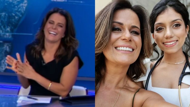 Adriana Araújo celebra conquista da filha durante o Jornal da Band - Reprodução/Band/Instagram