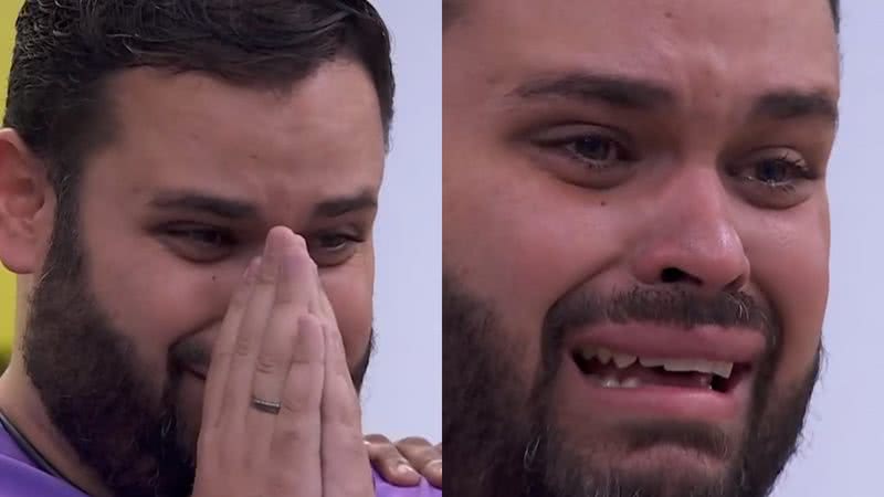 Michel se emociona com recado da família - Reprodução/Globo