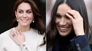 Kate Middleton e Meghan Markle com seus anéis de noivado - Fotos: Getty Images