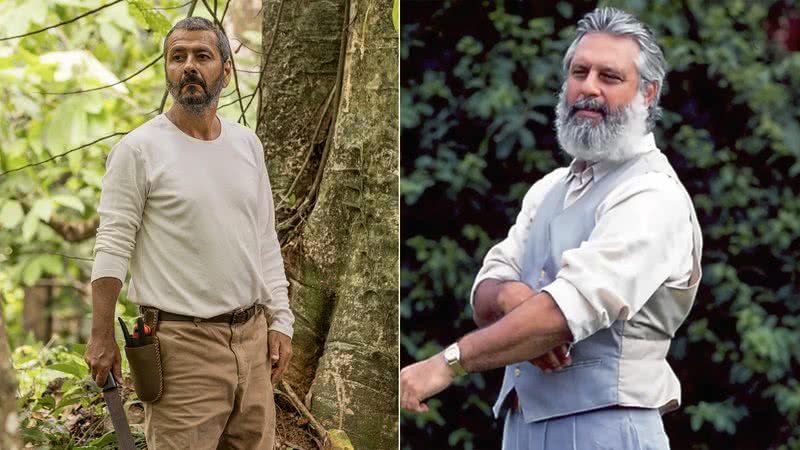 José Inocêncio (Marcos Palmeira e Antônio Fagundes) nas duas versões da novela Renascer - Foto: Reprodução / TV Globo