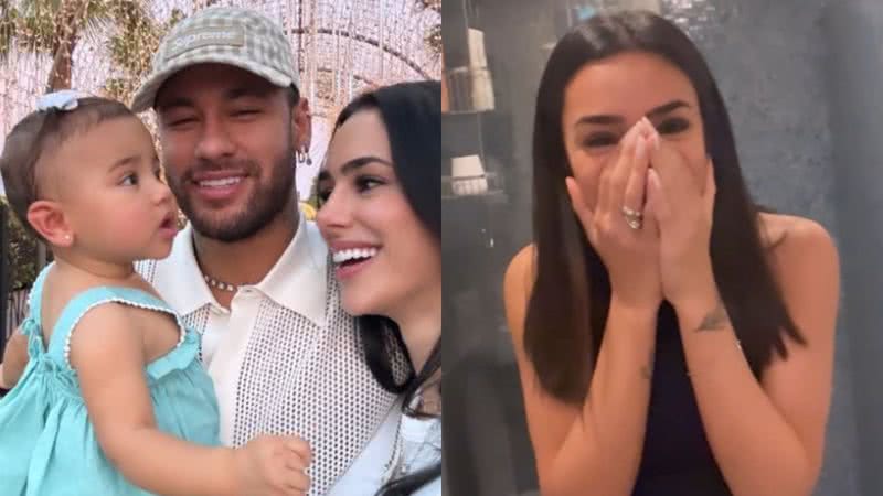 Neymar Jr e Bruna Biancardi com a filha, Mavie - Foto: Reprodução / Instagram