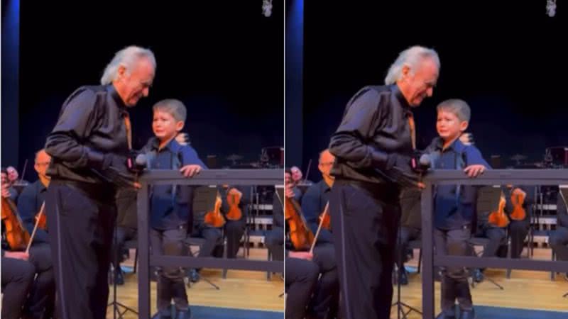 Maestro João Carlos Martins se emociona com menino de seis anos - Foto: Reprodução/Instagram