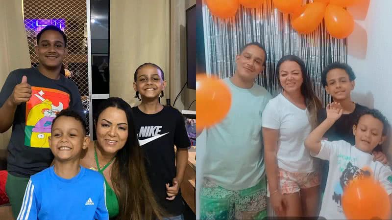 MC Cacau e os três netos - Foto: Reprodução/Instagram