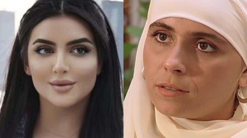 Princesa de Dubai e a personagem Jade da novela O Clone - Foto: Reprodução / Instagram e Globo