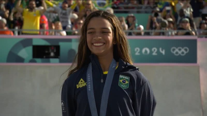 Rayssa Leal garantiu uma medalha de bronze para o país - Foto: Reprodução/Globoplay