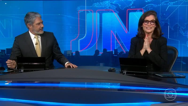 William Bonner e Renata Vasconcellos no Jornal Nacional - Foto: Reprodução / Globo