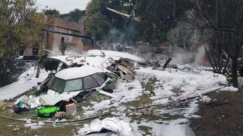 Acidente de avião em condomínio de Vinhedo - Foto: Divulgação/Secretaria de Segurança Pública do Estado de São Paulo