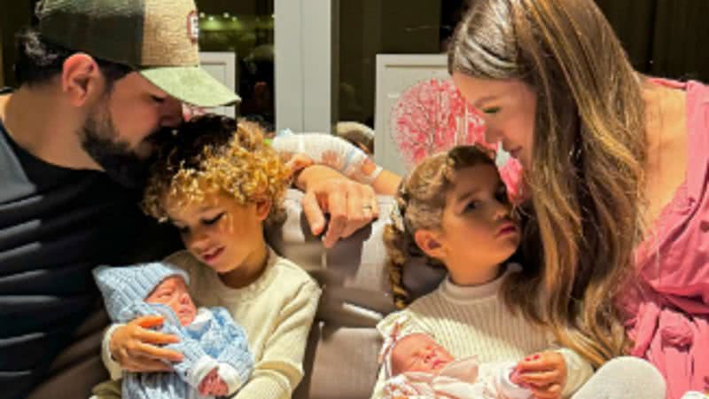 Biah Rodrigues e Sorocaba com os filhos - Foto: Reprodução/Instagram