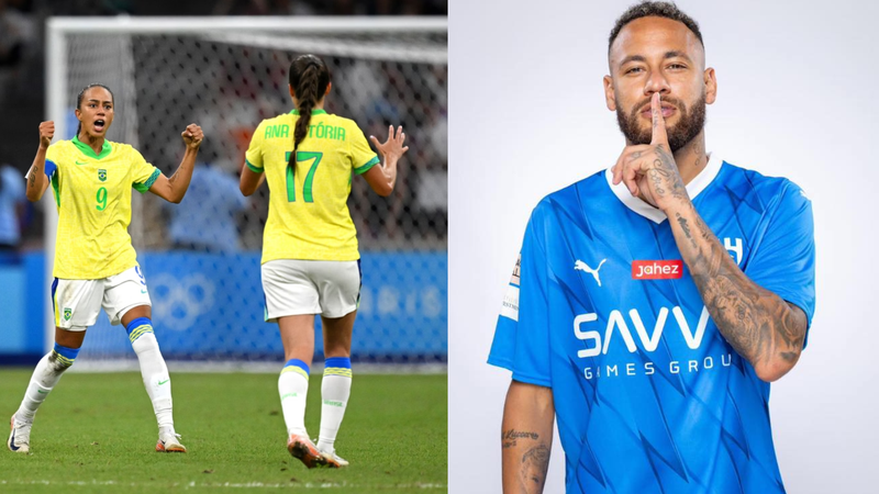 Silêncio de Neymar e outras estrelas sobre a vitória da Seleção Feminina irrita web - Clive Manson/Getty Images e Reprodução/Facebook