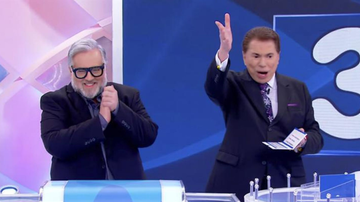 Leão Lobo e Silvio Santos no Jogo das Três Pistas - Foto: Reprodução/SBT