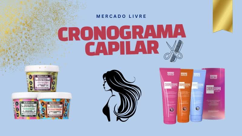 O cronograma capilar é uma abordagem eficiente para manter a saúde e a beleza dos cabelos, em um tratamento com resultados visíveis - Reprodução/MercadoLivre