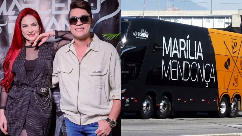 Dupla Marcelo e Rayane compra antigo ônibus de Marília Mendonça - Foto: Reprodução / Instagram / X