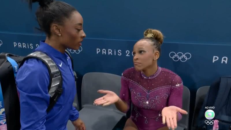 Simone Biles e Rebeca Andrade - Foto: Reprodução/Globo