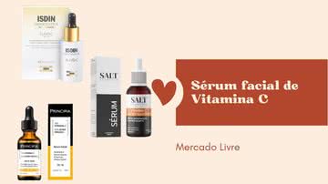 O sérum facial de vitamina C apresenta toque seco e rápida absorção, o que evita o aspecto pegajoso na pele e promove um resultado homogêneo - Reprodução/MercadoLivre