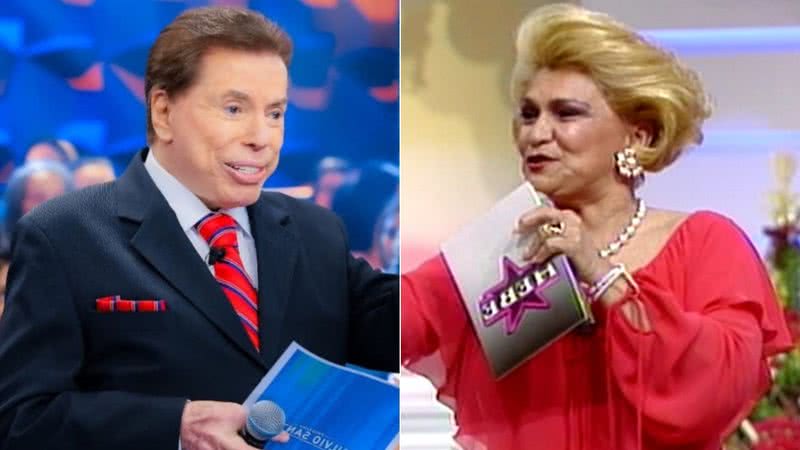 Montagem de fotos dos apresentadores Silvio Santos e Hebe Camargo - Foto: Reprodução/SBT