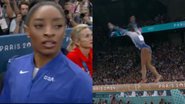 Simone Biles sofre queda em prova na trave nas Olimpíadas - Reprodução/Globo