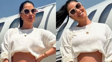 Graciele Lacerda exibe a barriguinha com look básico para viajar - Reprodução/Instagram