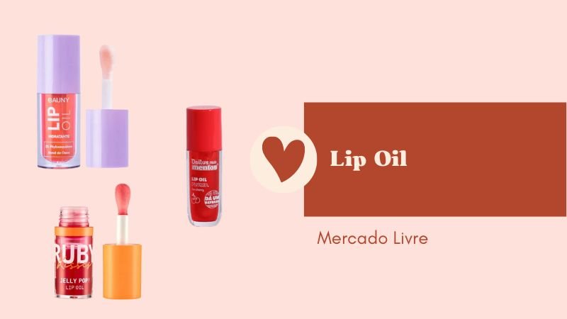 O lip oil apresenta fórmula rica em óleos vegetais. Para os dias frios, eles ajudam a evitar rachaduras e descamações na boca - Reprodução/MercadoLivre