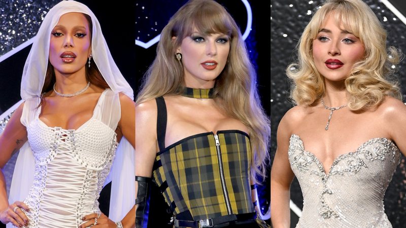 Anitta, Taylor Swift e Sabrina Carpenter - Fotos: Getty Images