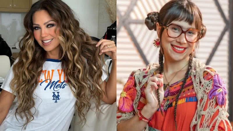 Thalia e Daphne Bozaski como Lupita, de Família É Tudo - Reprodução/Instagram e Divulgação/TV Globo