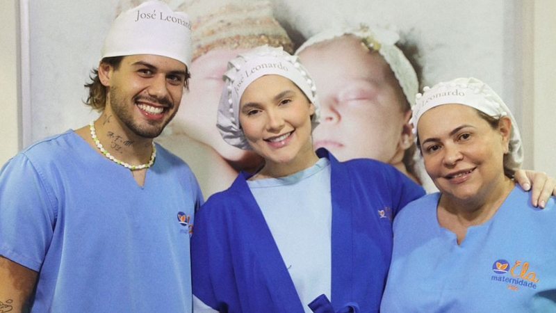 Virginia Fonseca, Zé Felipe e a obstetra Fabiana Garcia dos Santos - Foto: Divulgação