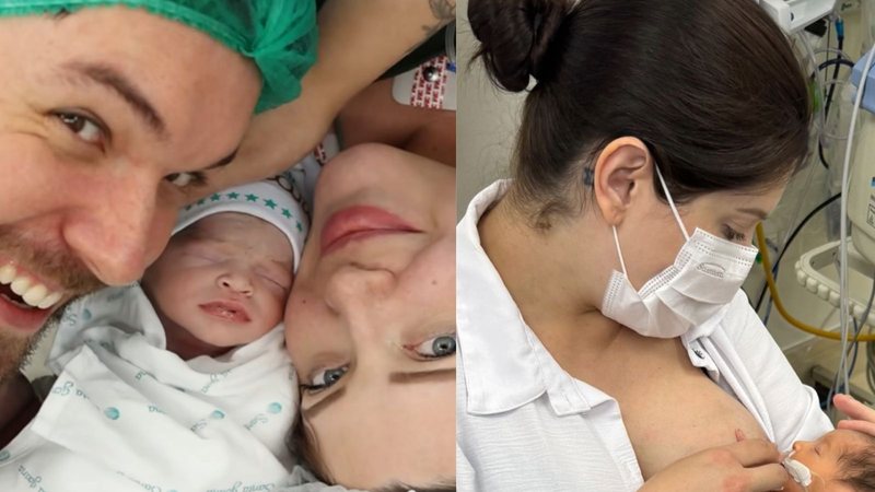 Andressa Ganacin amamenta a filha pela primeira vez - Reprodução/Instagram