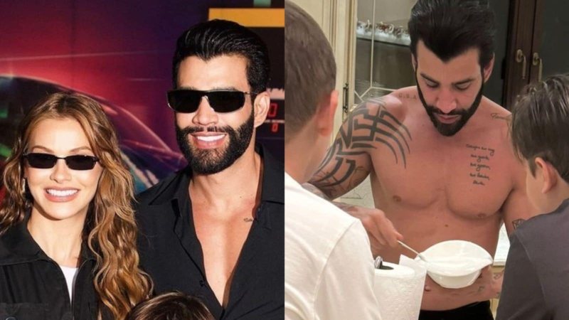 Andressa Suita mostra Gusttavo Lima com os filhos - Reprodução/Instagram