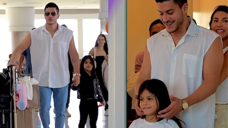 Após polêmicas com Maíra Cardi, Arthur Aguiar viaja com a família para celebrar aniversário da filha com festa em resort em Santa Catarina