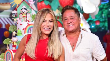 Poliana Rocha e Leonardo na festa de Maria Flor - Foto: Brazil News